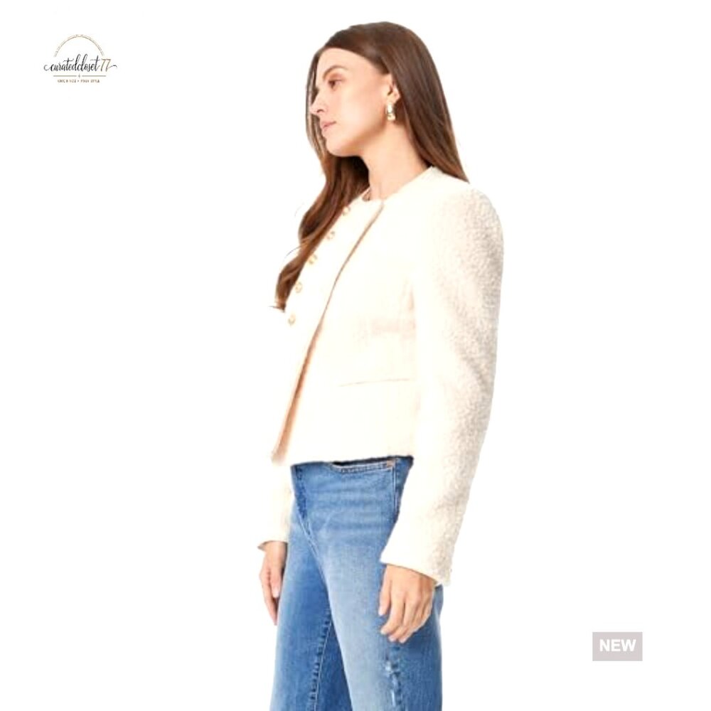 Double Breasted Collarless Blazer Regular Fit Woo… - image 3